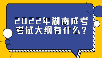 湖南成考考试大纲