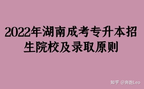 2022年湖南成考专升本招生院校及录取原则(图1)