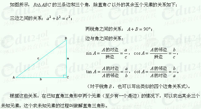 【湖南成考】高起点复习资料数学（理）--解三角形