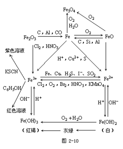 【湖南成人高考】高起点化学复习资料--知识结构●铁及其化合物