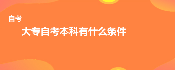 大专自考本科有什么条件